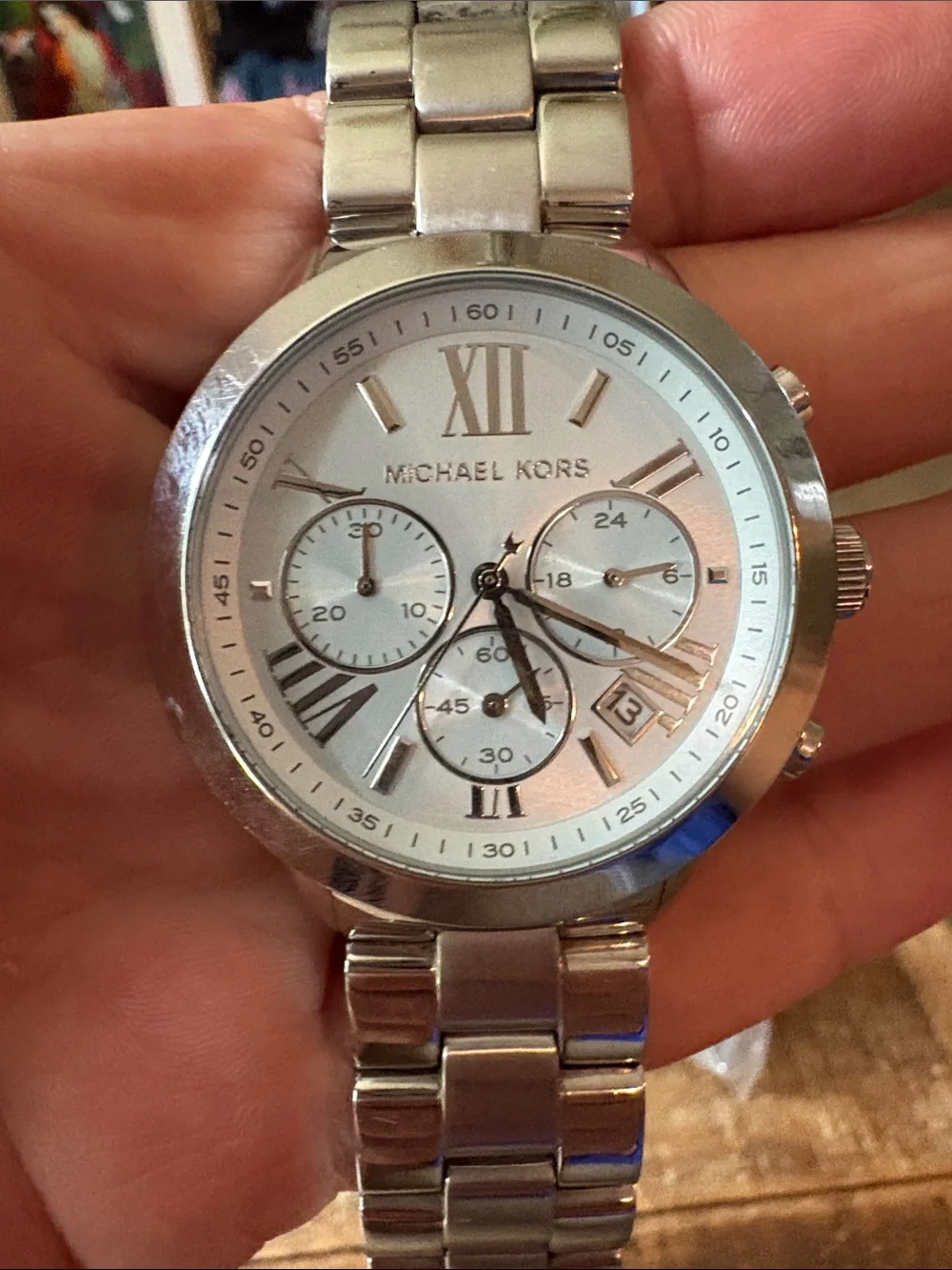 Michael Kors Silver Chronograph Stainless Steel Watch
